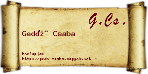 Gedó Csaba névjegykártya